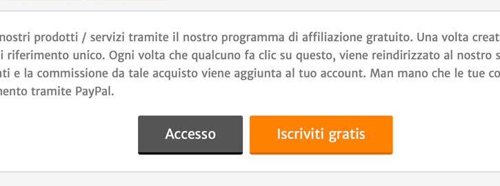 registrazione al programma di affiliazione